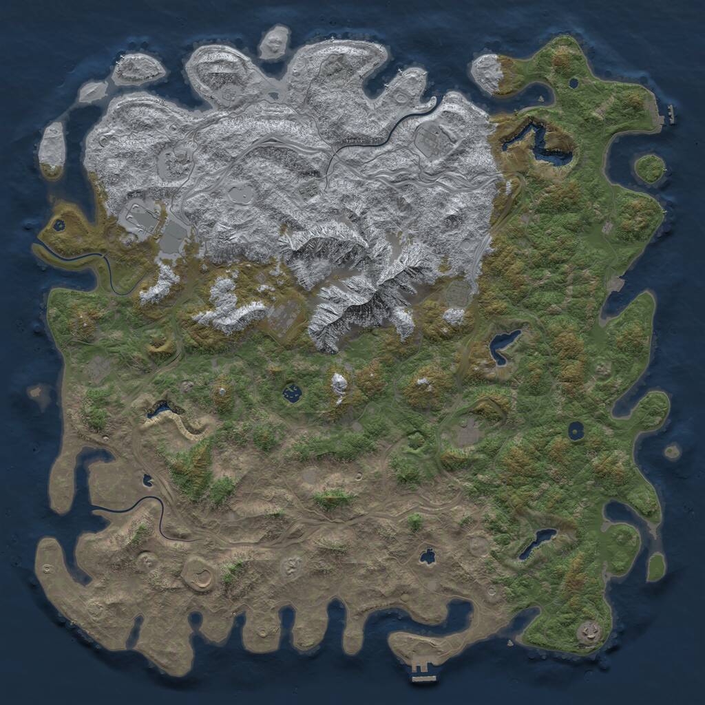 Rust Map: Procedural Map, Size: 6000, Seed: 13252234, 17 Monuments