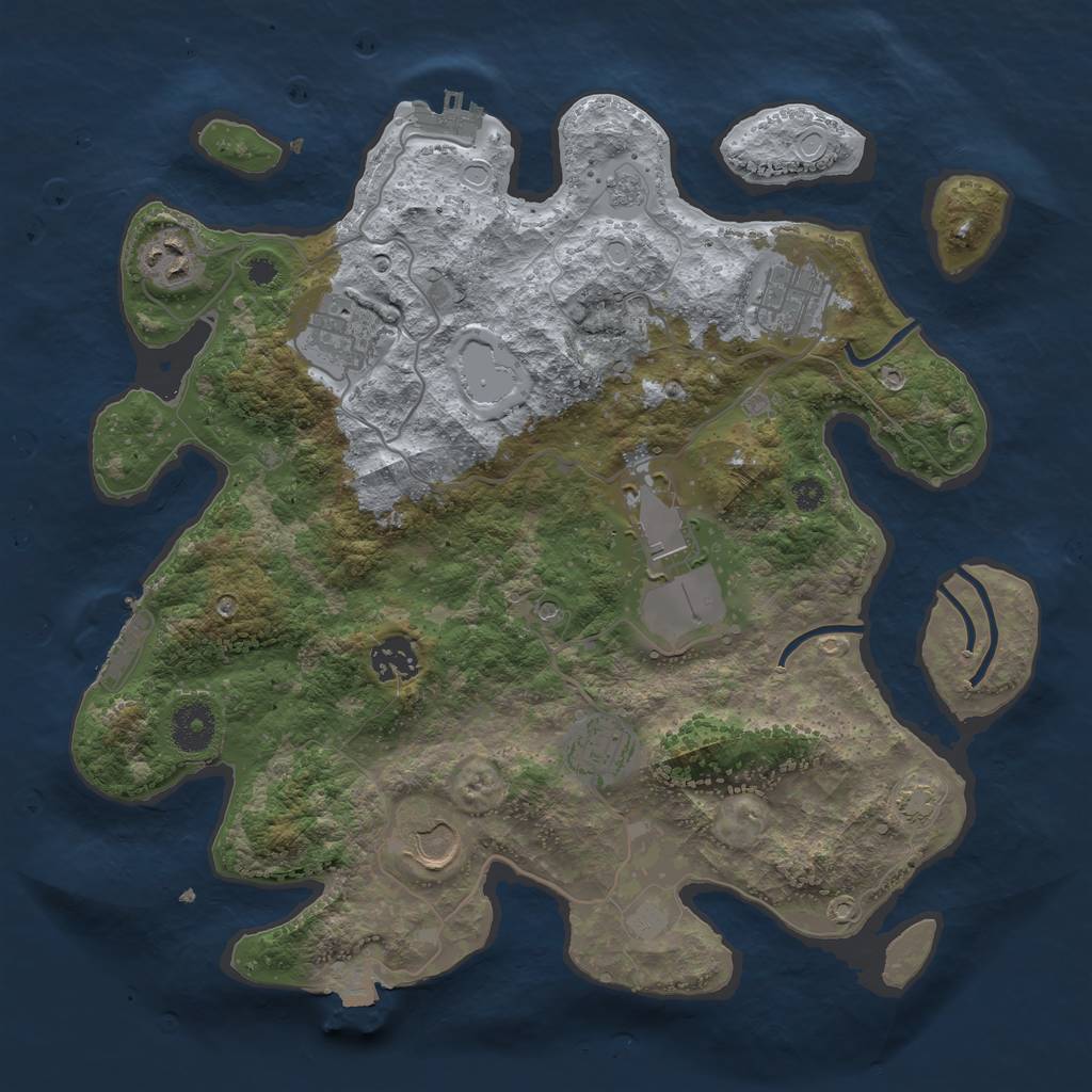 Rust Map: Procedural Map, Size: 3500, Seed: 104439297, 15 Monuments