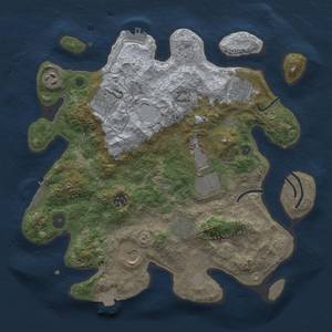 Thumbnail Rust Map: Procedural Map, Size: 3500, Seed: 104439297, 15 Monuments