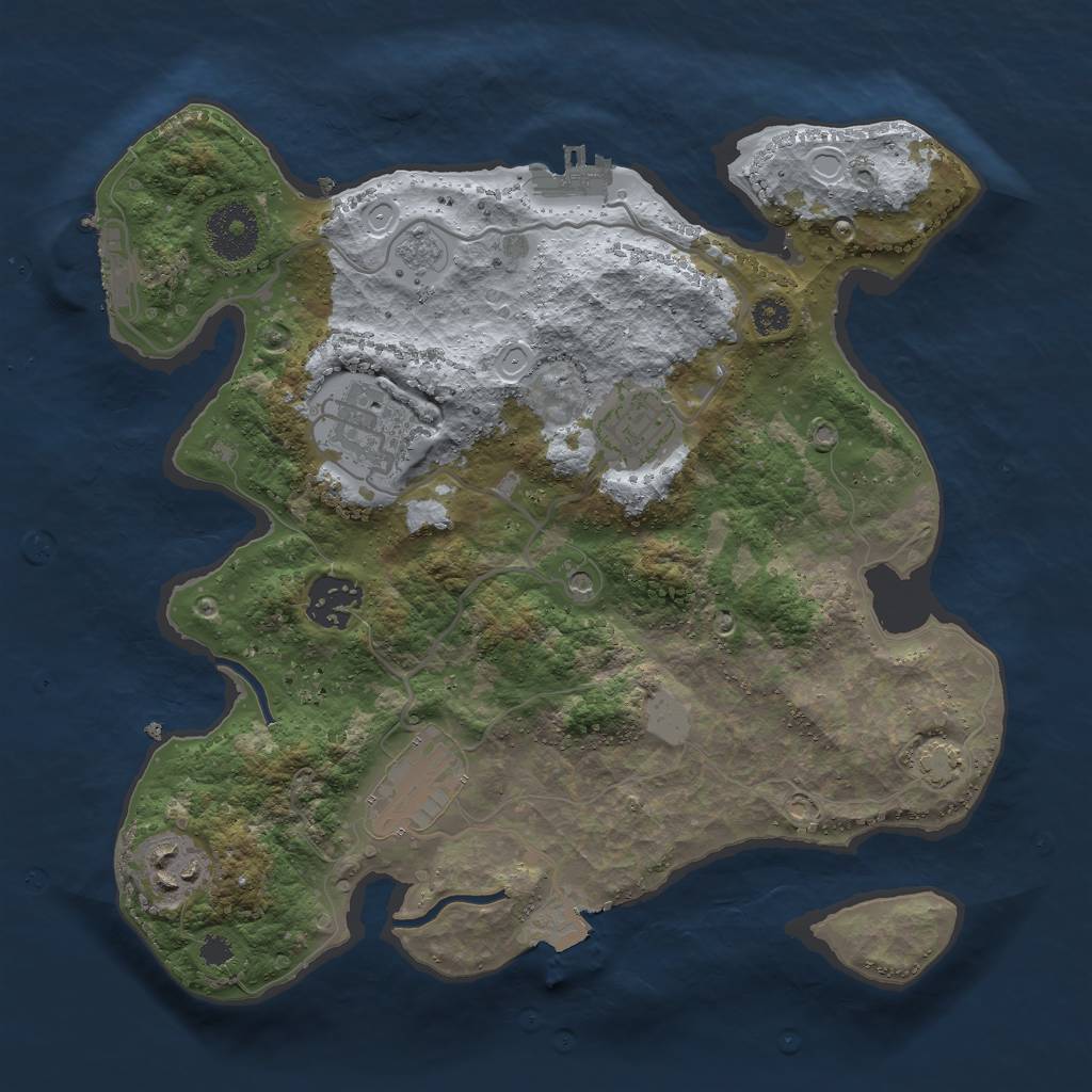 Rust Map: Procedural Map, Size: 3000, Seed: 2097875758, 13 Monuments