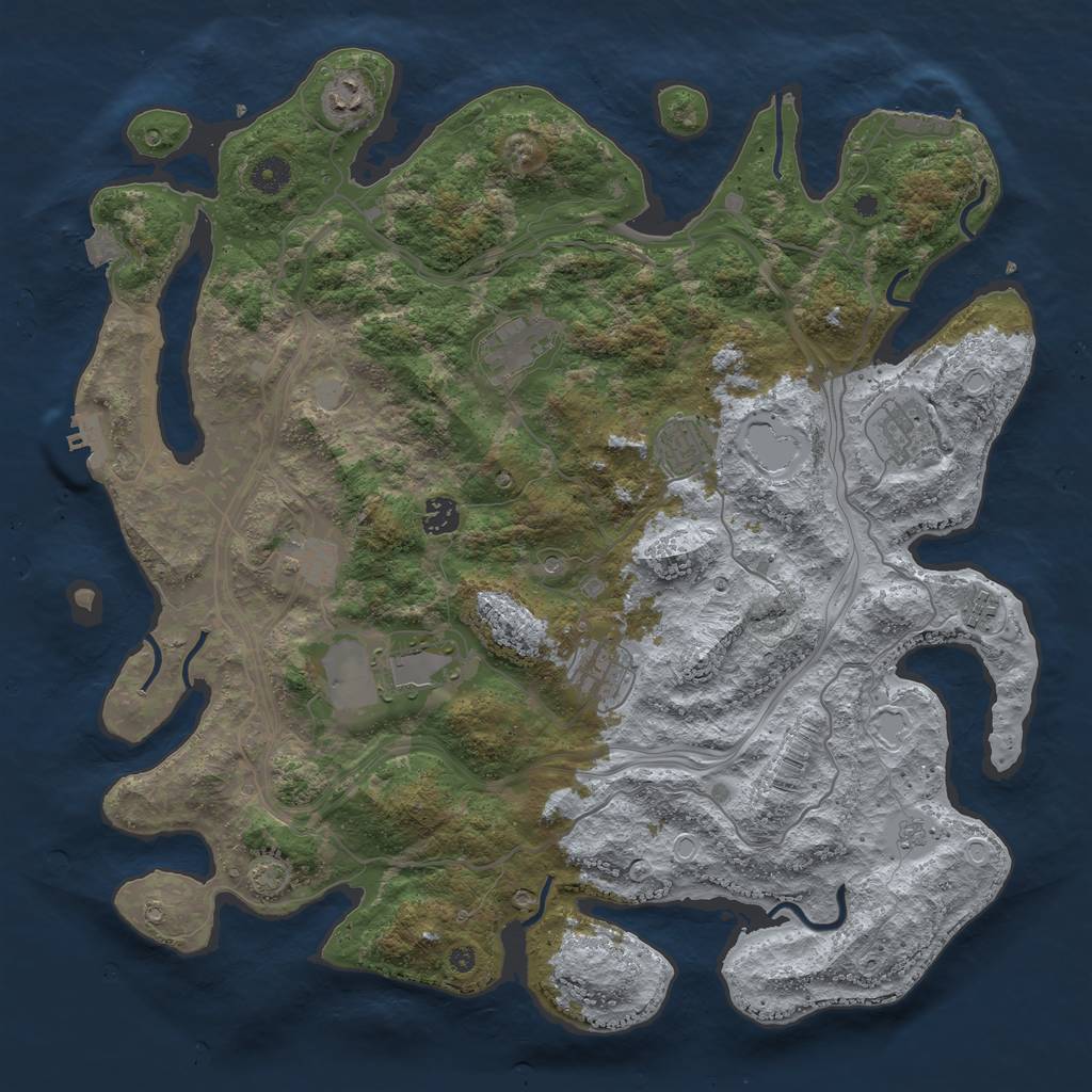 Rust Map: Procedural Map, Size: 4250, Seed: 1733591680, 17 Monuments