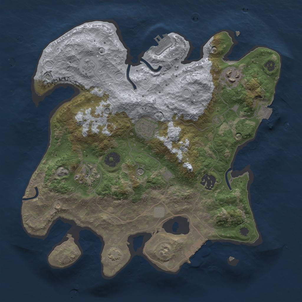 Rust Map: Procedural Map, Size: 3000, Seed: 121212, 12 Monuments