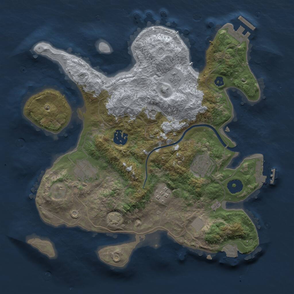 Rust Map: Procedural Map, Size: 3000, Seed: 12792, 10 Monuments