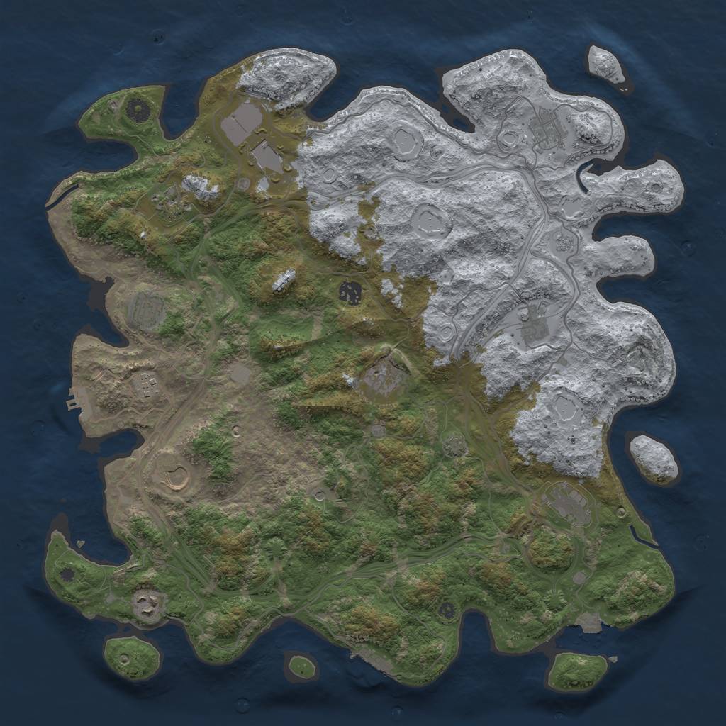 Rust Map: Procedural Map, Size: 4500, Seed: 2014681312, 19 Monuments