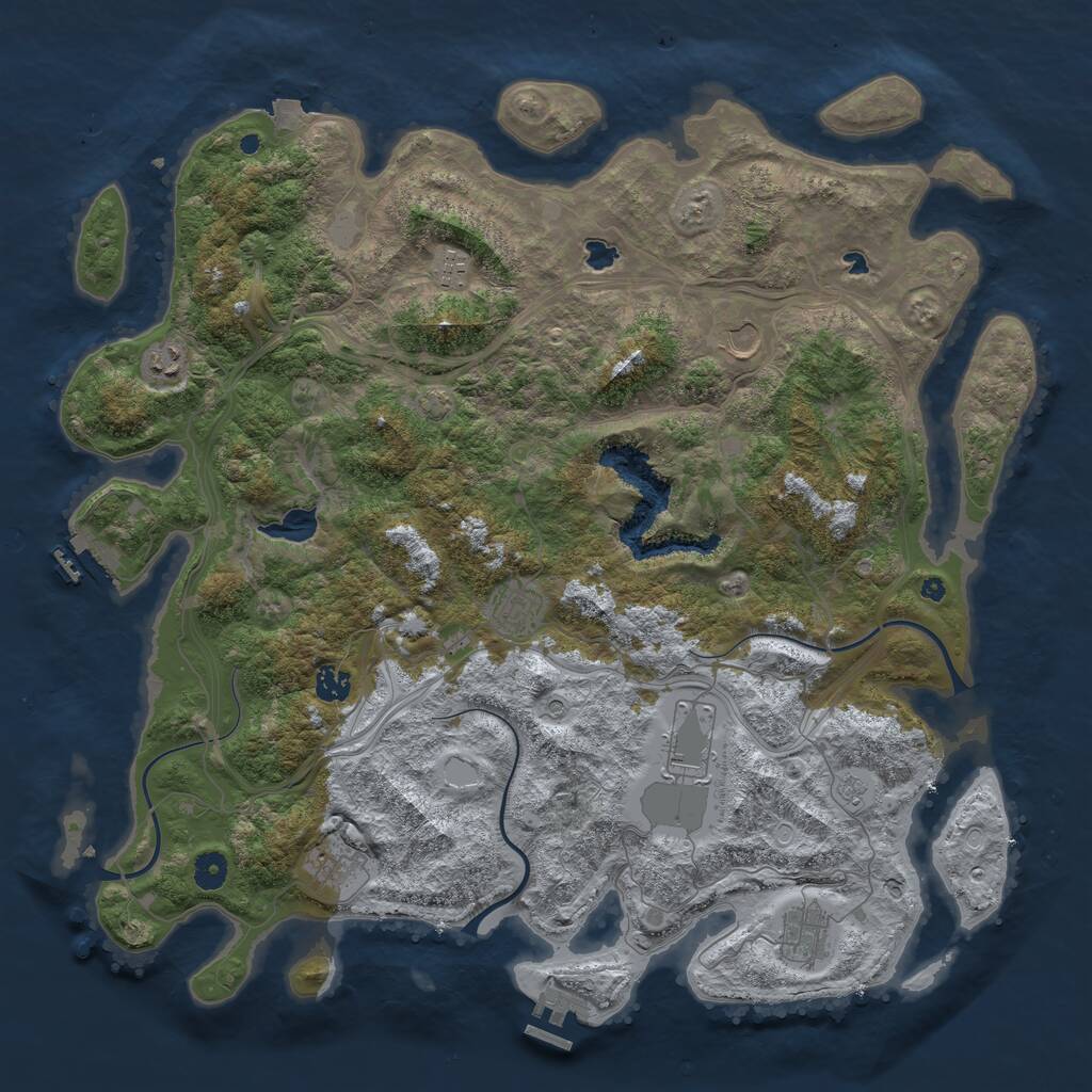 Rust Map: Procedural Map, Size: 4500, Seed: 12545312, 14 Monuments