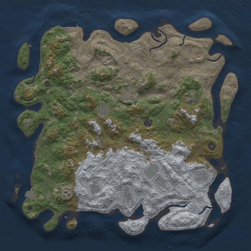 Rust Map: Procedural Map, Size: 4500, Seed: 12545312, 18 Monuments