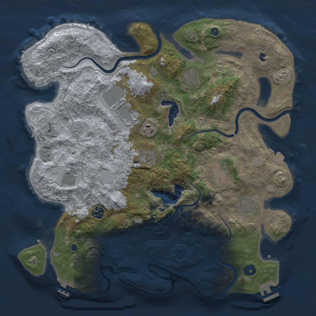 Rust Map: Procedural Map, Size: 4000, Seed: 314441683, 15 Monuments