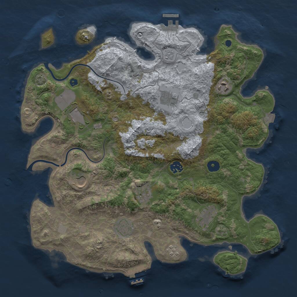 Rust Map: Procedural Map, Size: 3750, Seed: 1481676111, 15 Monuments