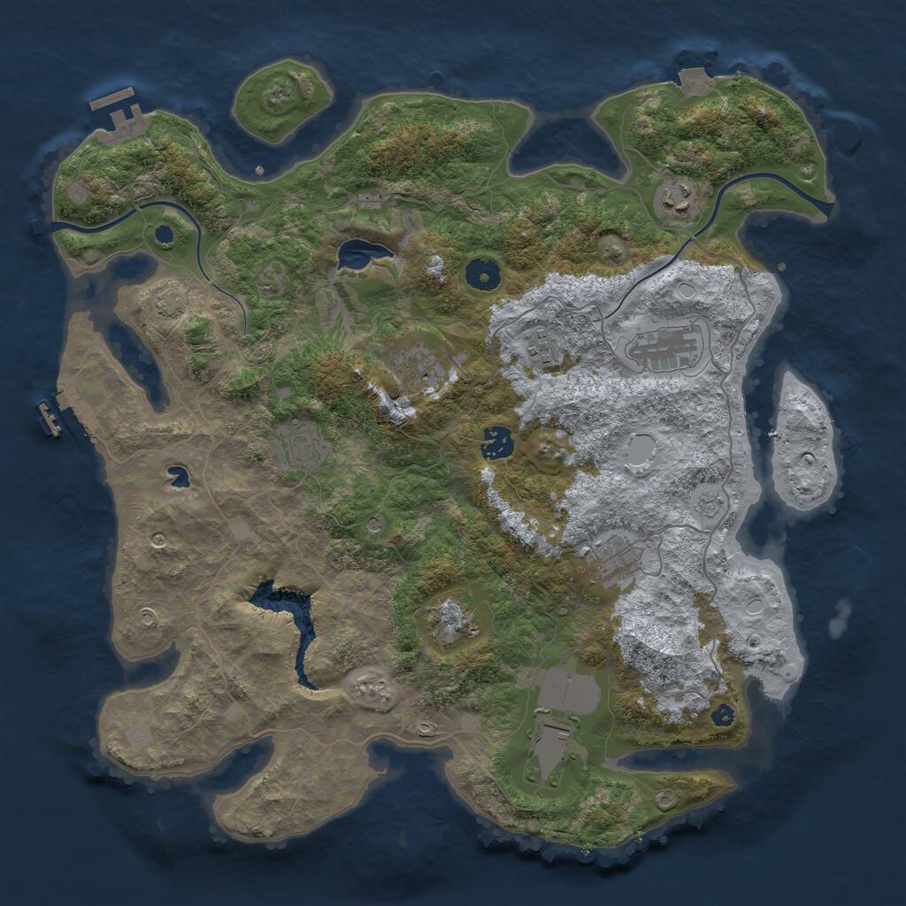 Rust Map: Procedural Map, Size: 4000, Seed: 418464159, 15 Monuments