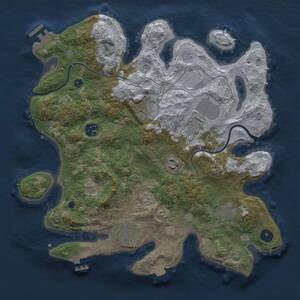 Thumbnail Rust Map: Procedural Map, Size: 3500, Seed: 1372108376, 13 Monuments