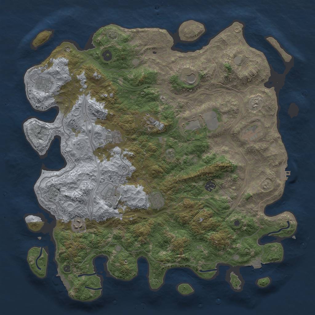 Rust Map: Procedural Map, Size: 4500, Seed: 317066913, 19 Monuments