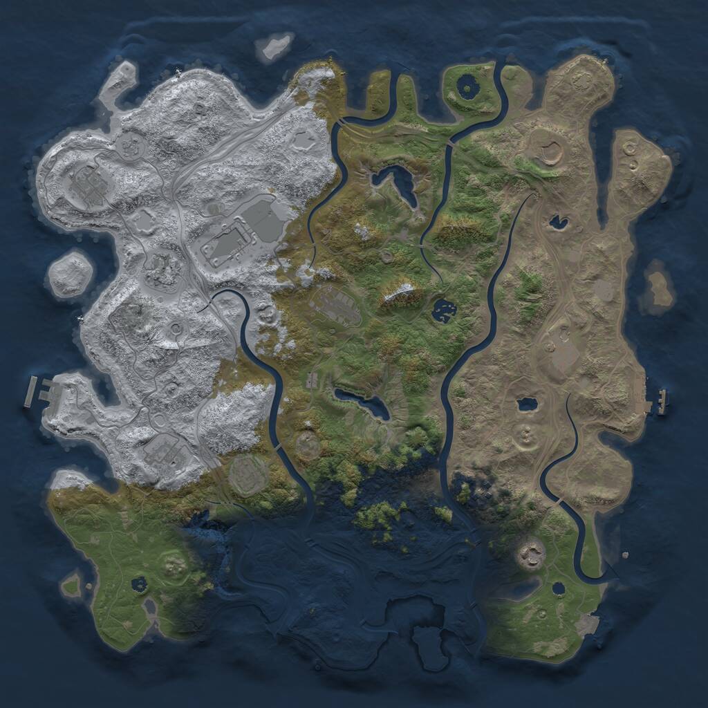 Rust Map: Procedural Map, Size: 4500, Seed: 222582116, 17 Monuments