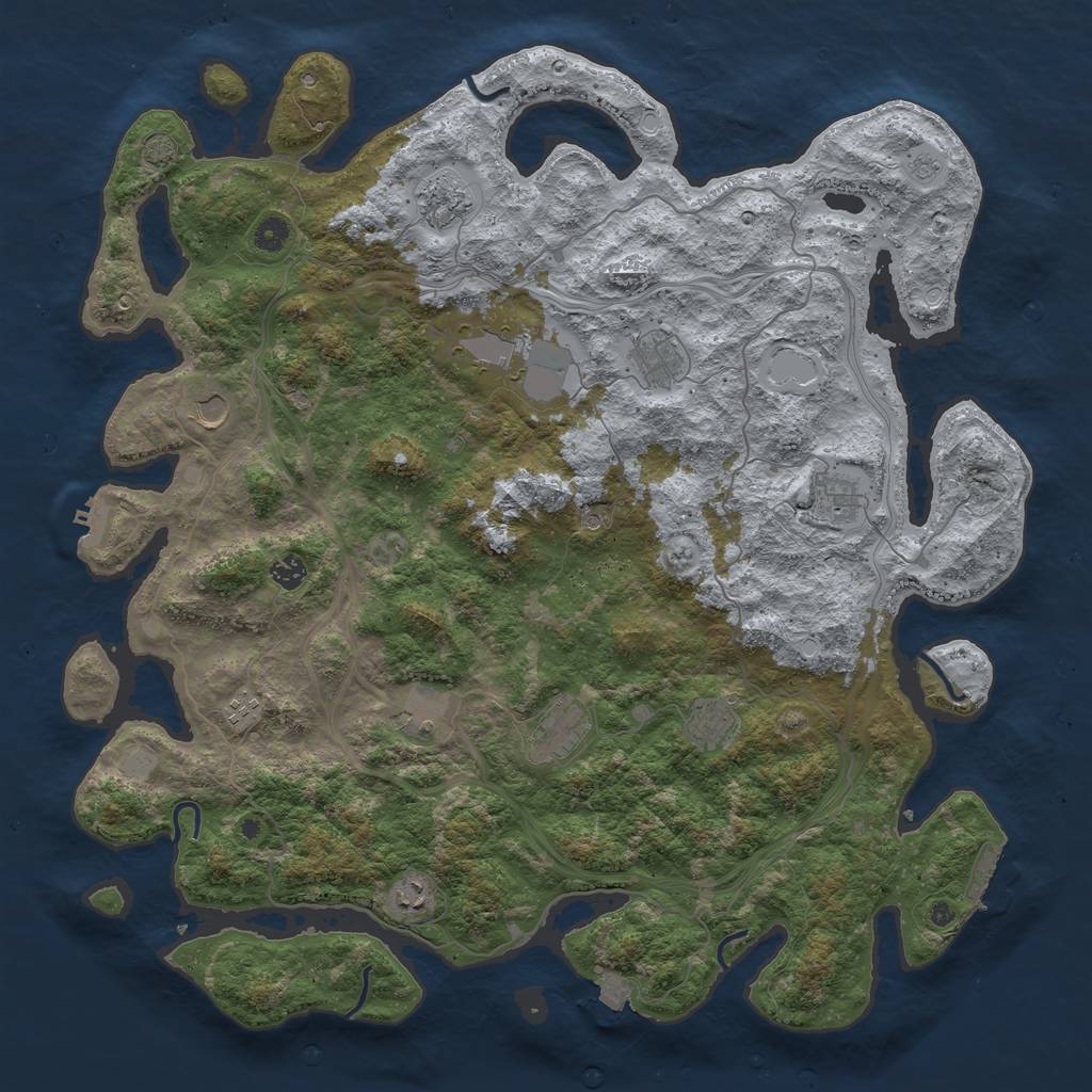Rust Map: Procedural Map, Size: 4800, Seed: 2101380706, 19 Monuments