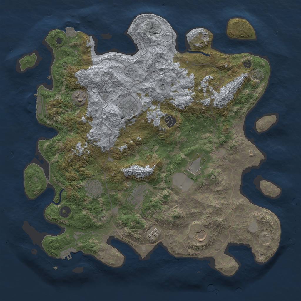 Rust Map: Procedural Map, Size: 4000, Seed: 902053, 16 Monuments