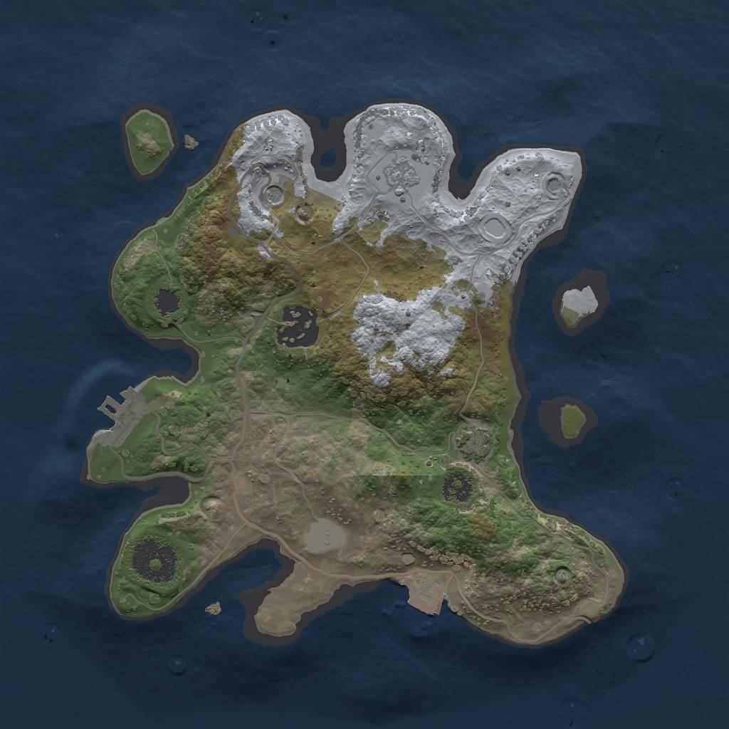 Rust Map: Procedural Map, Size: 2500, Seed: 1588868717, 8 Monuments