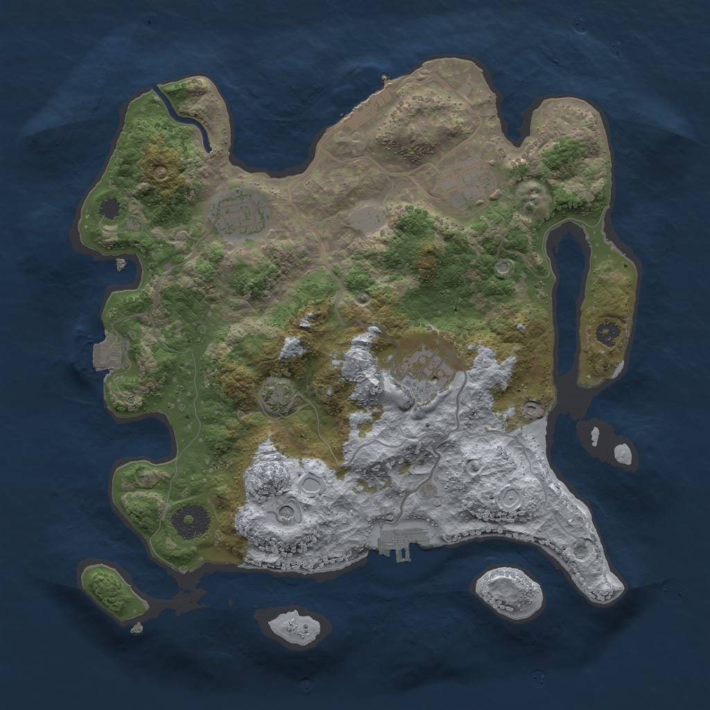 Rust Map: Procedural Map, Size: 3000, Seed: 1882846789, 10 Monuments