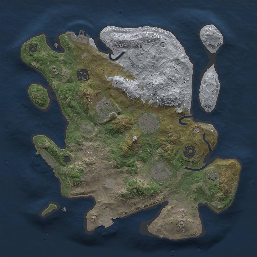 Rust Map: Procedural Map, Size: 3000, Seed: 367358543, 12 Monuments