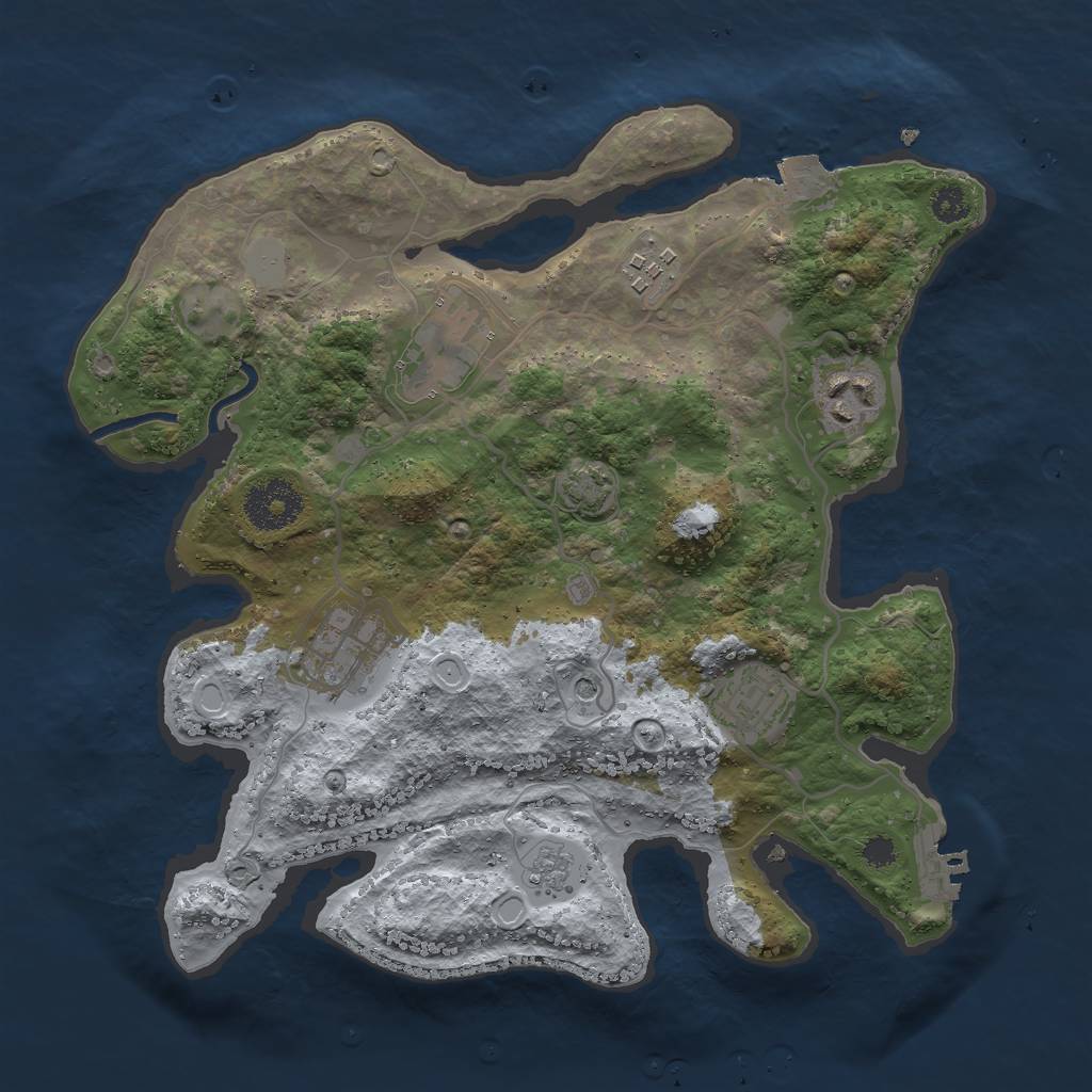Rust Map: Procedural Map, Size: 3000, Seed: 200243656, 12 Monuments