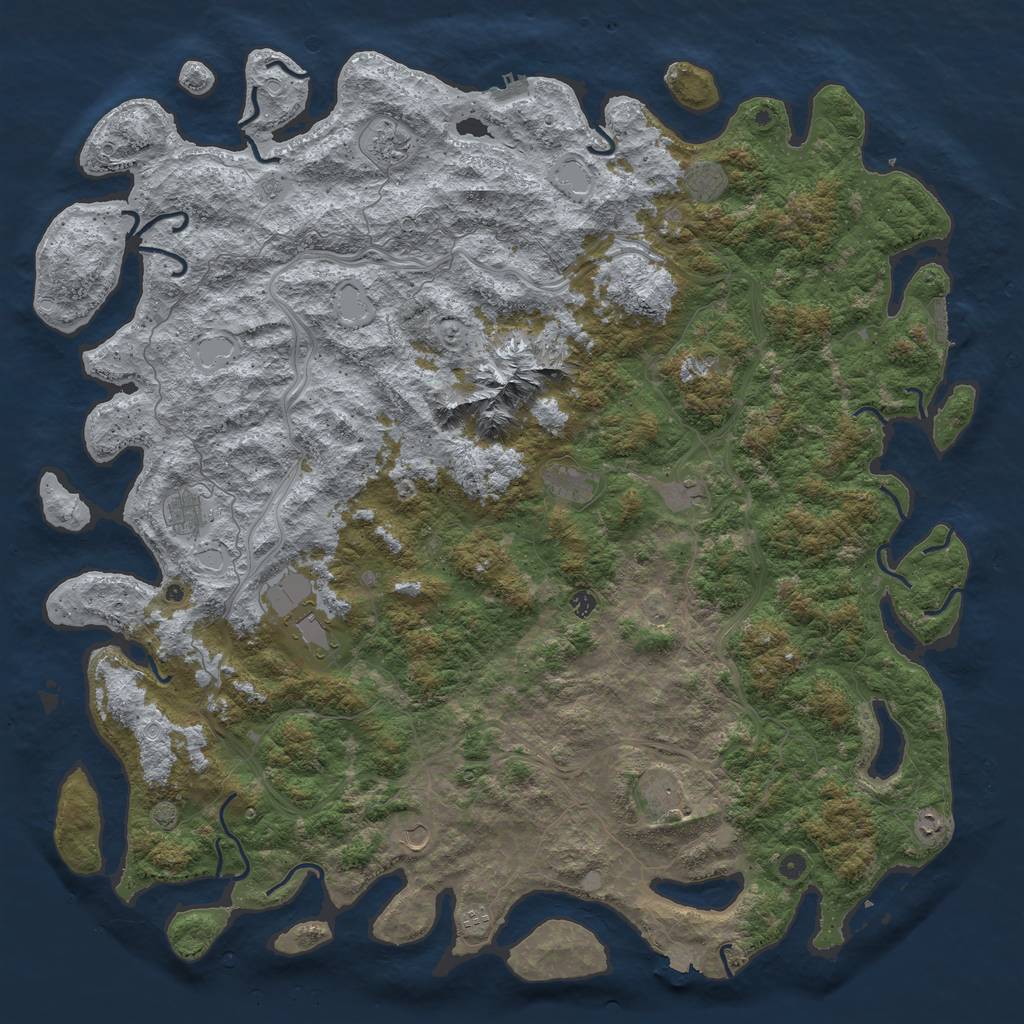Rust Map: Procedural Map, Size: 6000, Seed: 6415, 19 Monuments