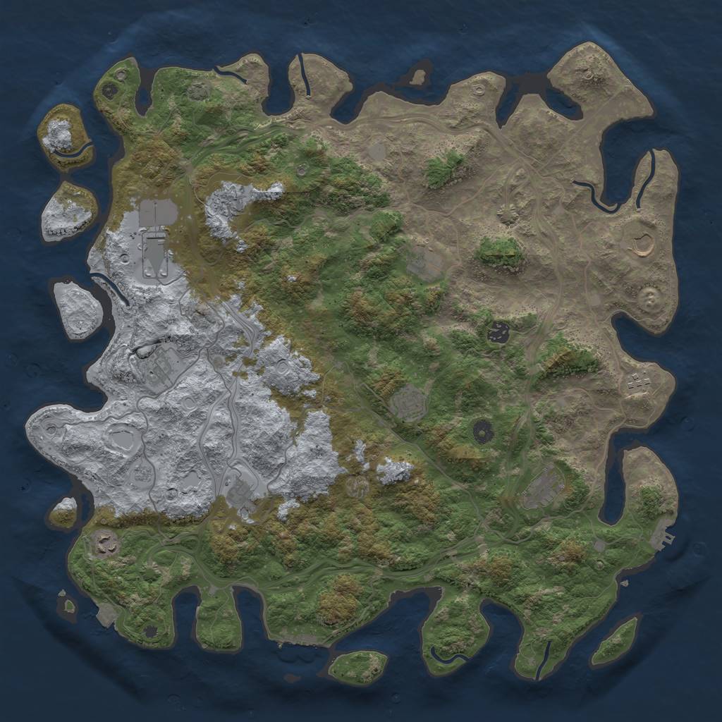 Rust Map: Procedural Map, Size: 4800, Seed: 577467036, 19 Monuments