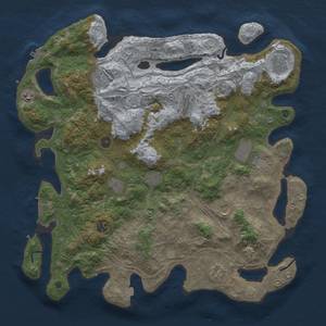 Thumbnail Rust Map: Procedural Map, Size: 4500, Seed: 2074974234, 19 Monuments