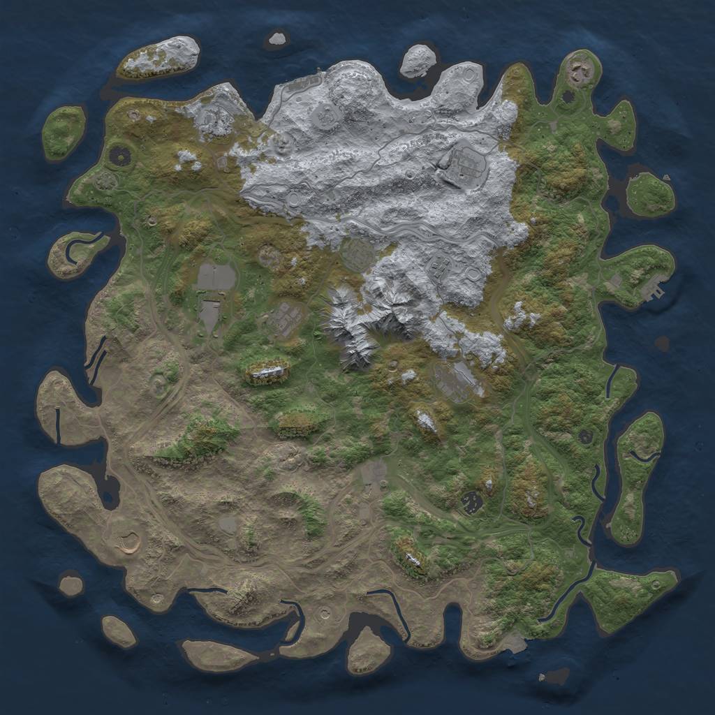 Rust Map: Procedural Map, Size: 5000, Seed: 632180, 19 Monuments