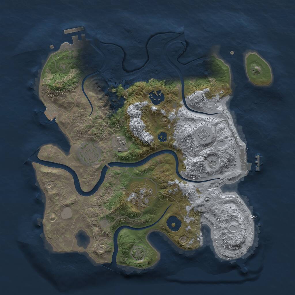 Rust Map: Procedural Map, Size: 3000, Seed: 1353114915, 10 Monuments