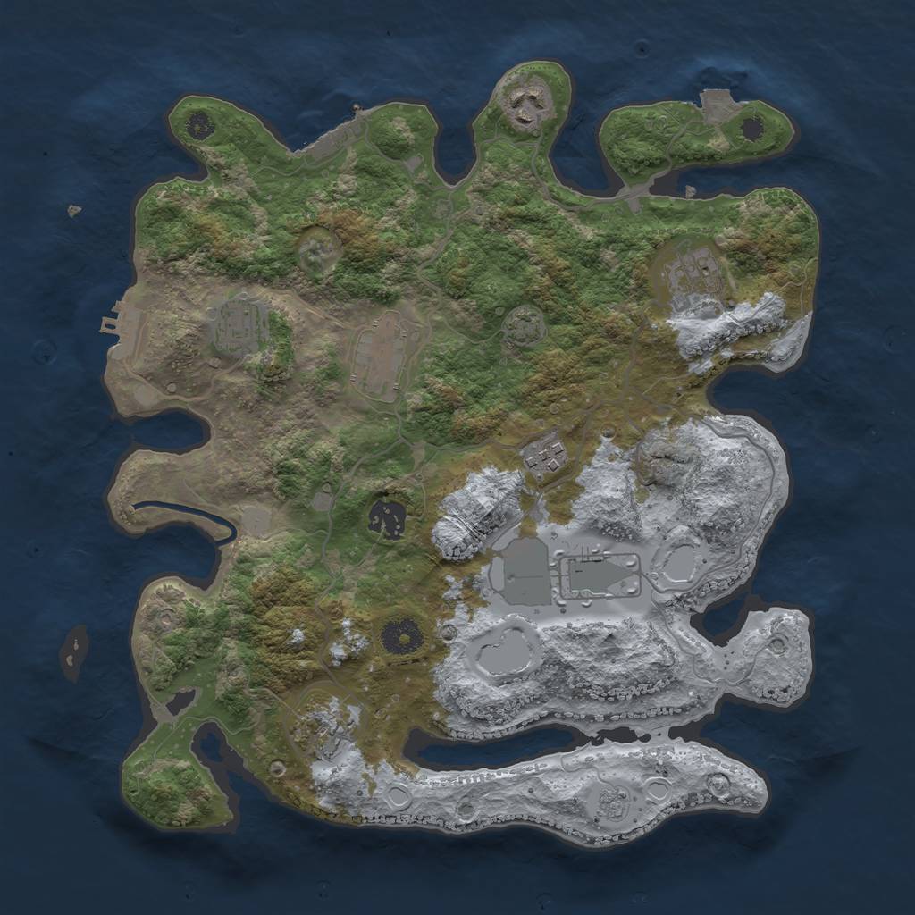 Rust Map: Procedural Map, Size: 3500, Seed: 390579604, 15 Monuments