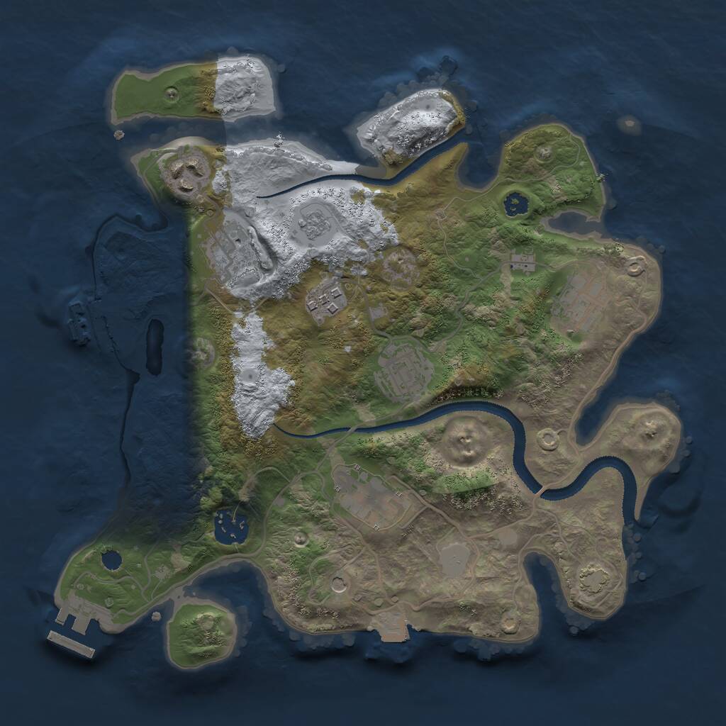 Rust Map: Procedural Map, Size: 3000, Seed: 206267276, 13 Monuments