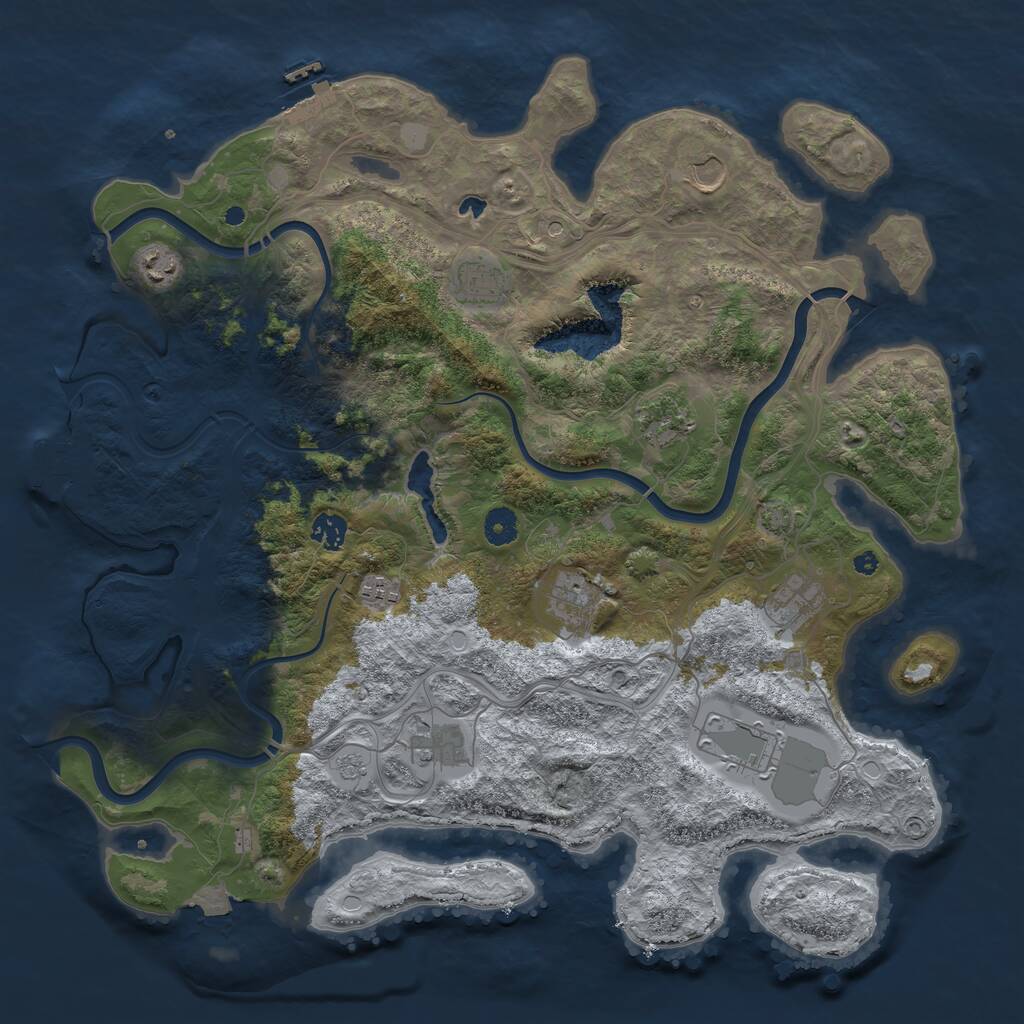 Rust Map: Procedural Map, Size: 4250, Seed: 1478868370, 16 Monuments