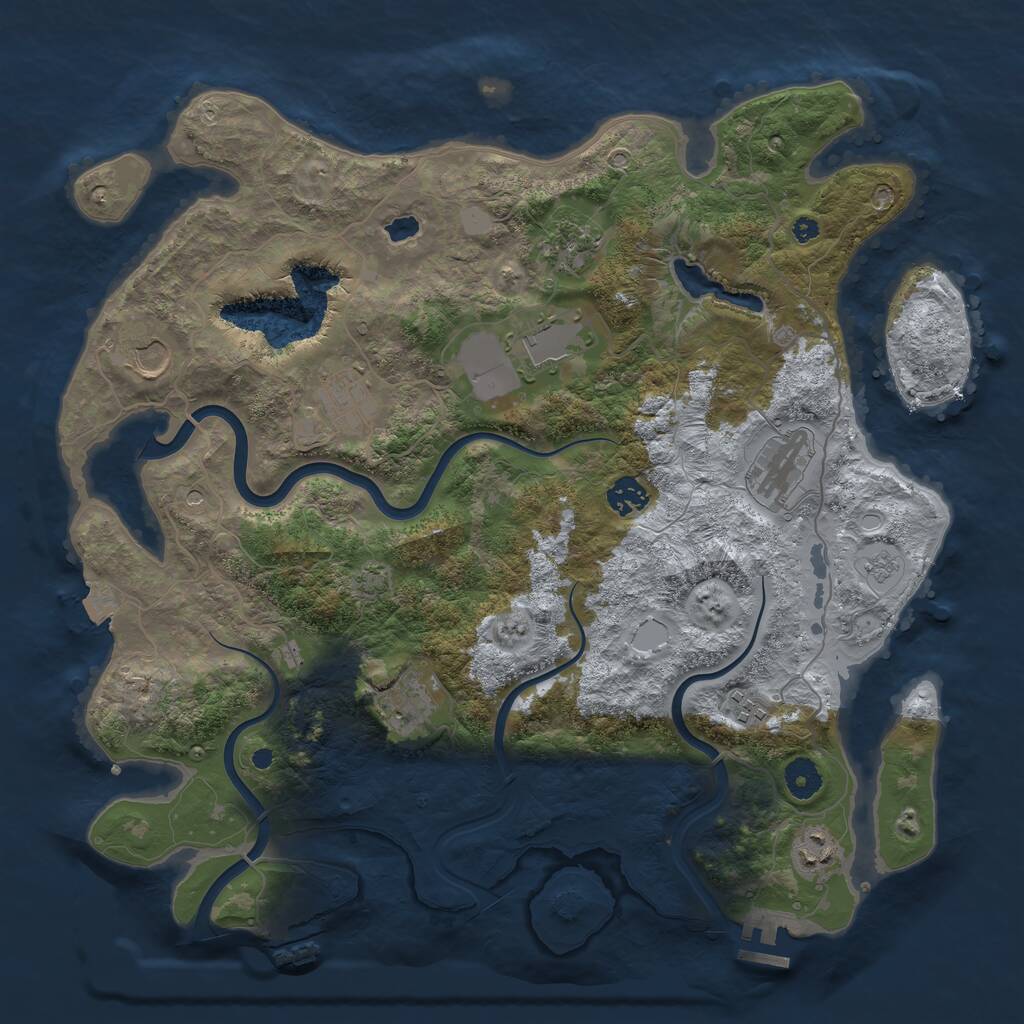 Rust Map: Procedural Map, Size: 4000, Seed: 977197270, 15 Monuments