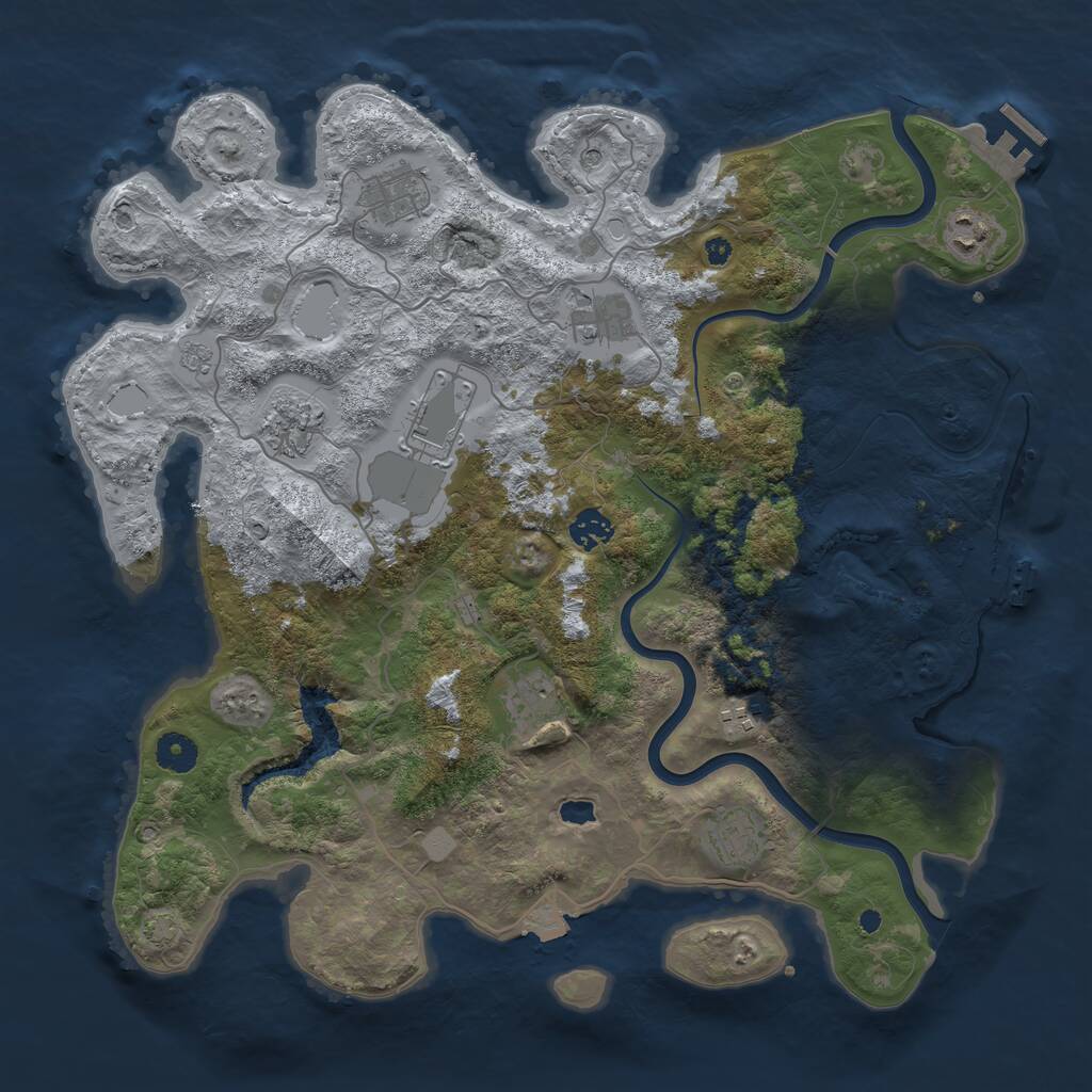 Rust Map: Procedural Map, Size: 4000, Seed: 792738778, 15 Monuments