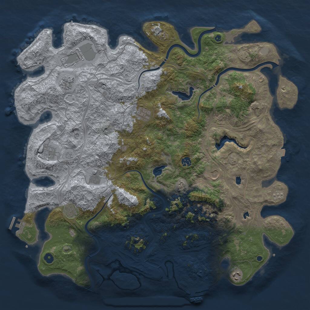 Rust Map: Procedural Map, Size: 4800, Seed: 1401617820, 16 Monuments