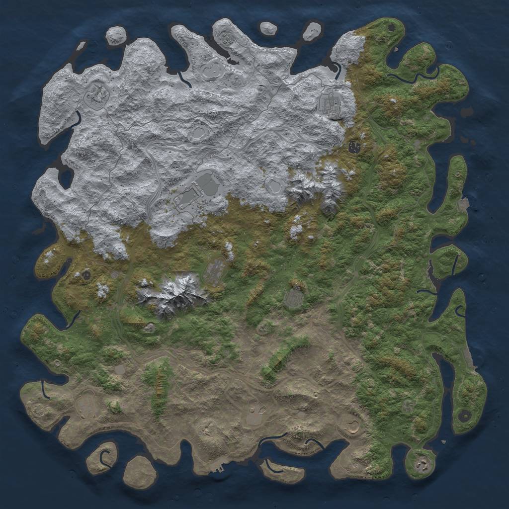 Rust Map: Procedural Map, Size: 6000, Seed: 7469, 19 Monuments