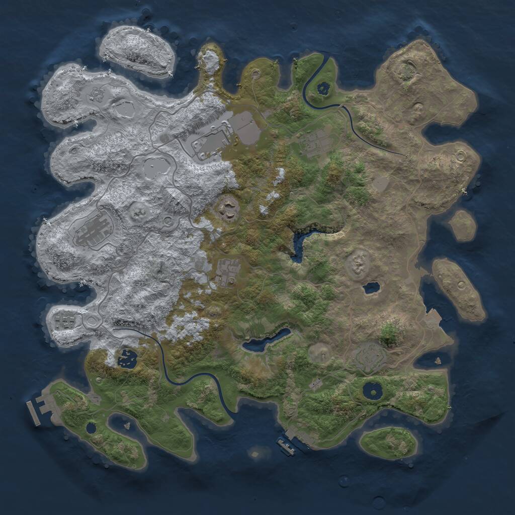 Rust Map: Procedural Map, Size: 4000, Seed: 860421742, 14 Monuments