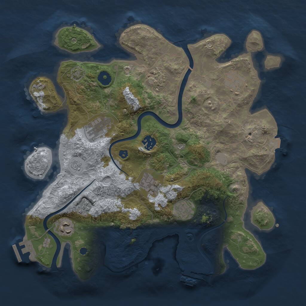 Rust Map: Procedural Map, Size: 3400, Seed: 695870322, 14 Monuments