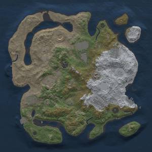 Thumbnail Rust Map: Procedural Map, Size: 3500, Seed: 1759028416, 16 Monuments