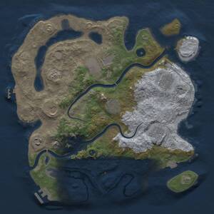 Thumbnail Rust Map: Procedural Map, Size: 3500, Seed: 1759028416, 13 Monuments