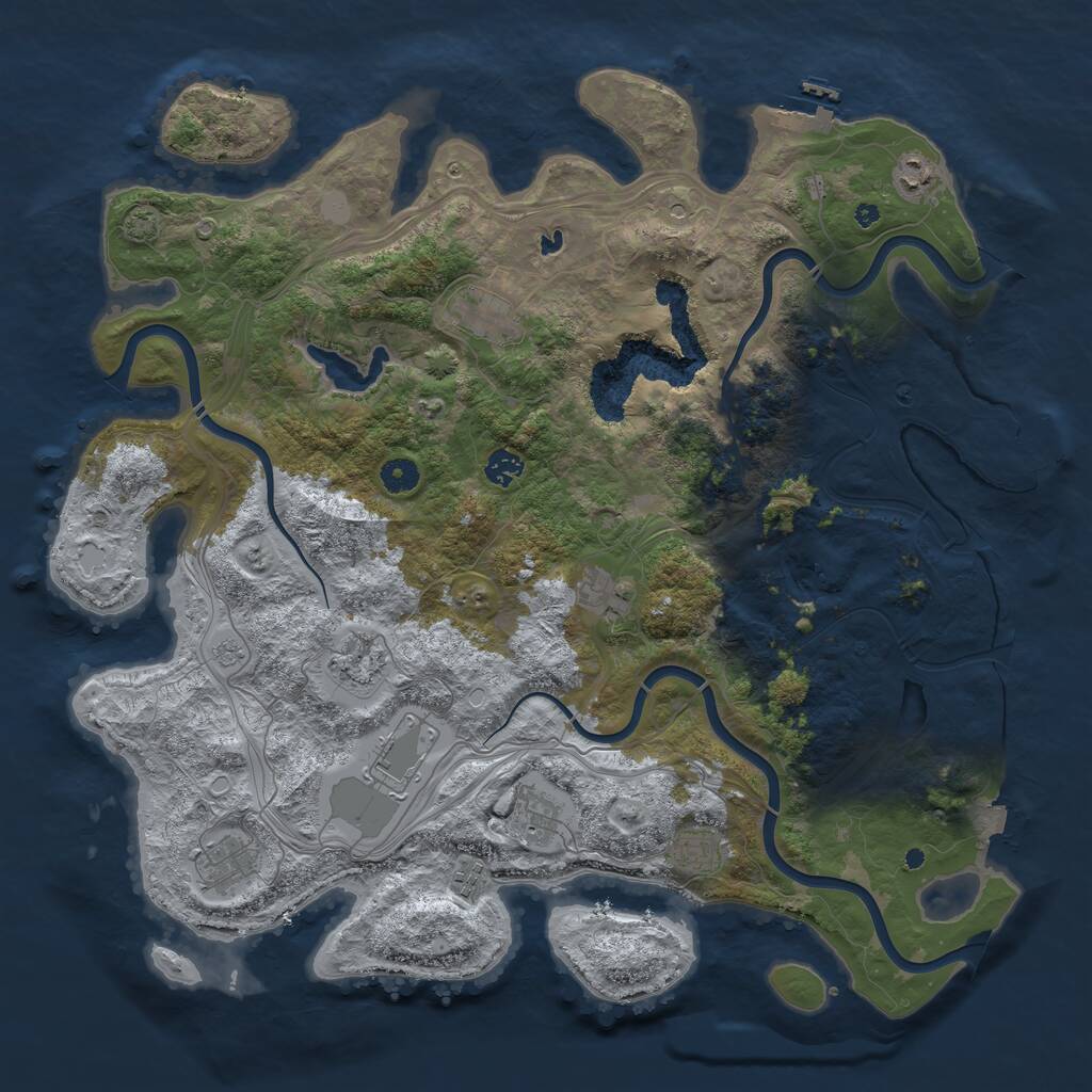 Rust Map: Procedural Map, Size: 4500, Seed: 1503736884, 16 Monuments