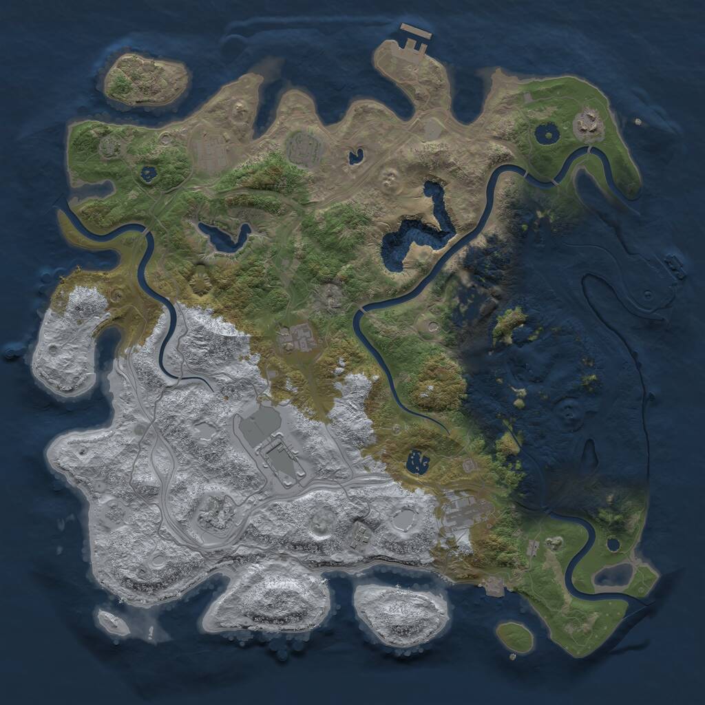 Rust Map: Procedural Map, Size: 4500, Seed: 1503736884, 16 Monuments