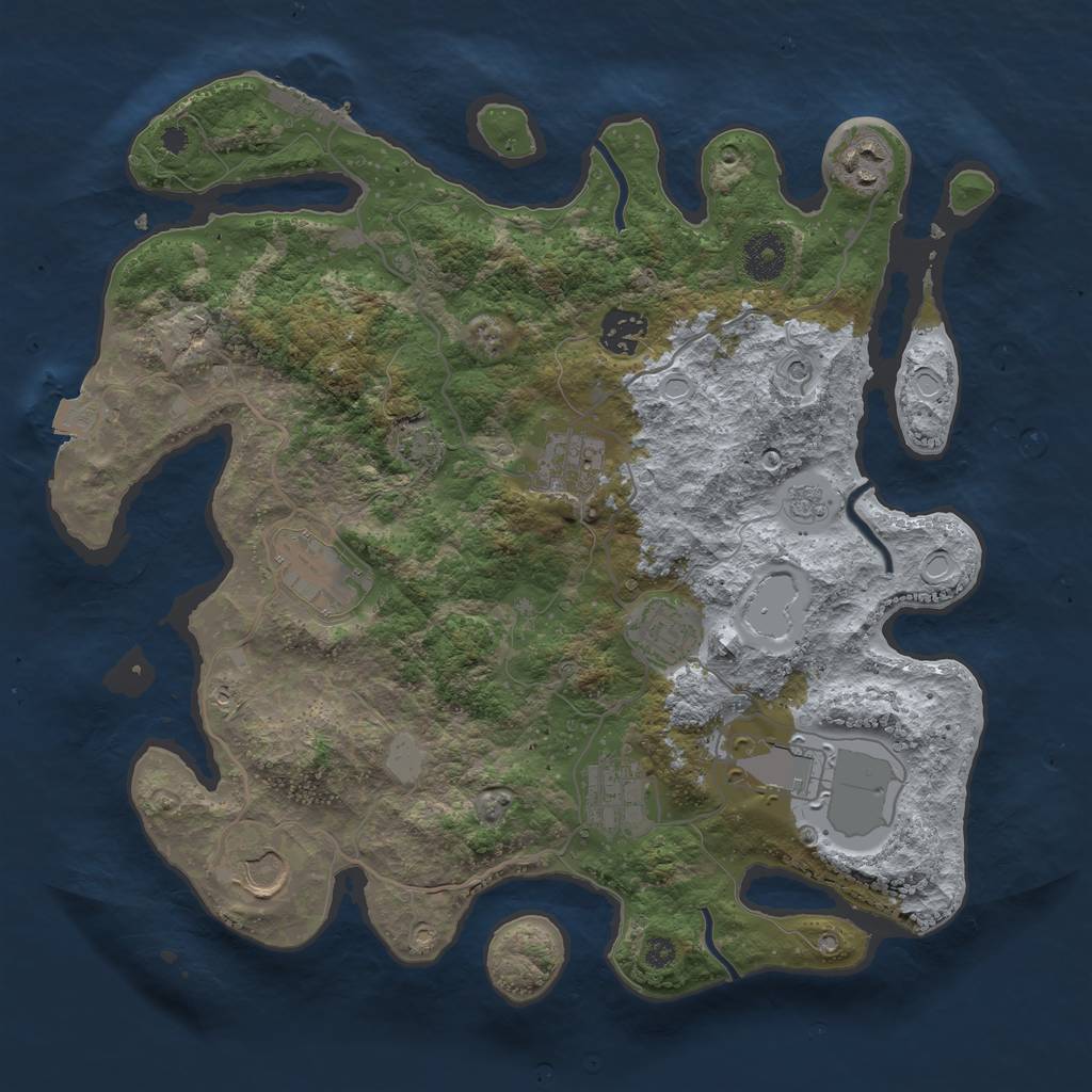 Rust Map: Procedural Map, Size: 3500, Seed: 1708, 15 Monuments