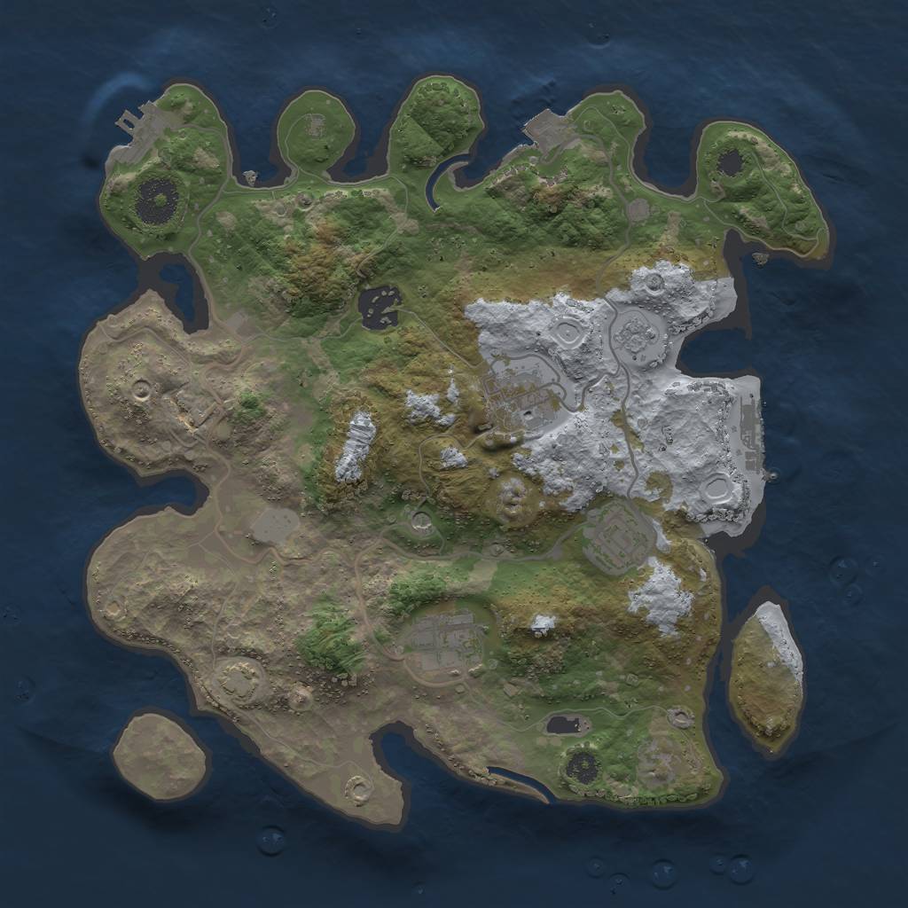 Rust Map: Procedural Map, Size: 3000, Seed: 170695833, 12 Monuments