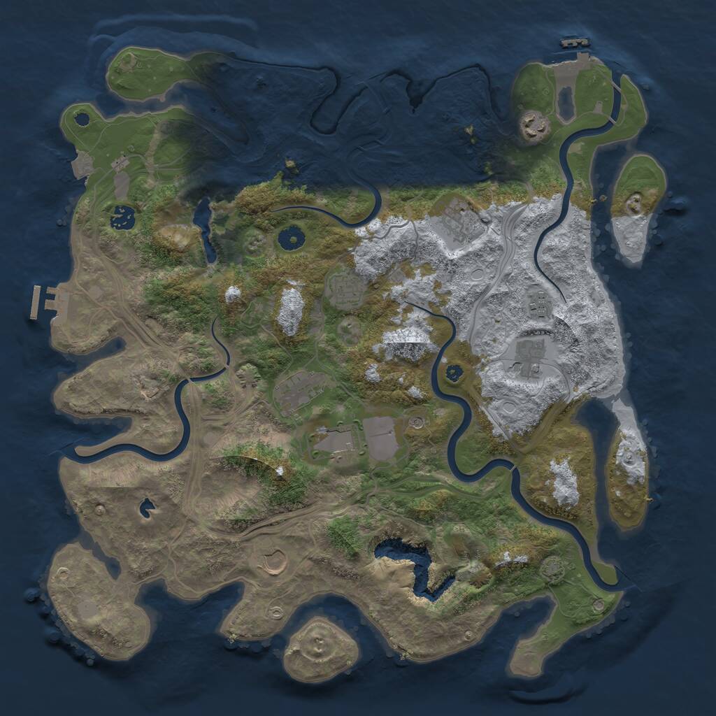 Rust Map: Procedural Map, Size: 4250, Seed: 14235, 14 Monuments