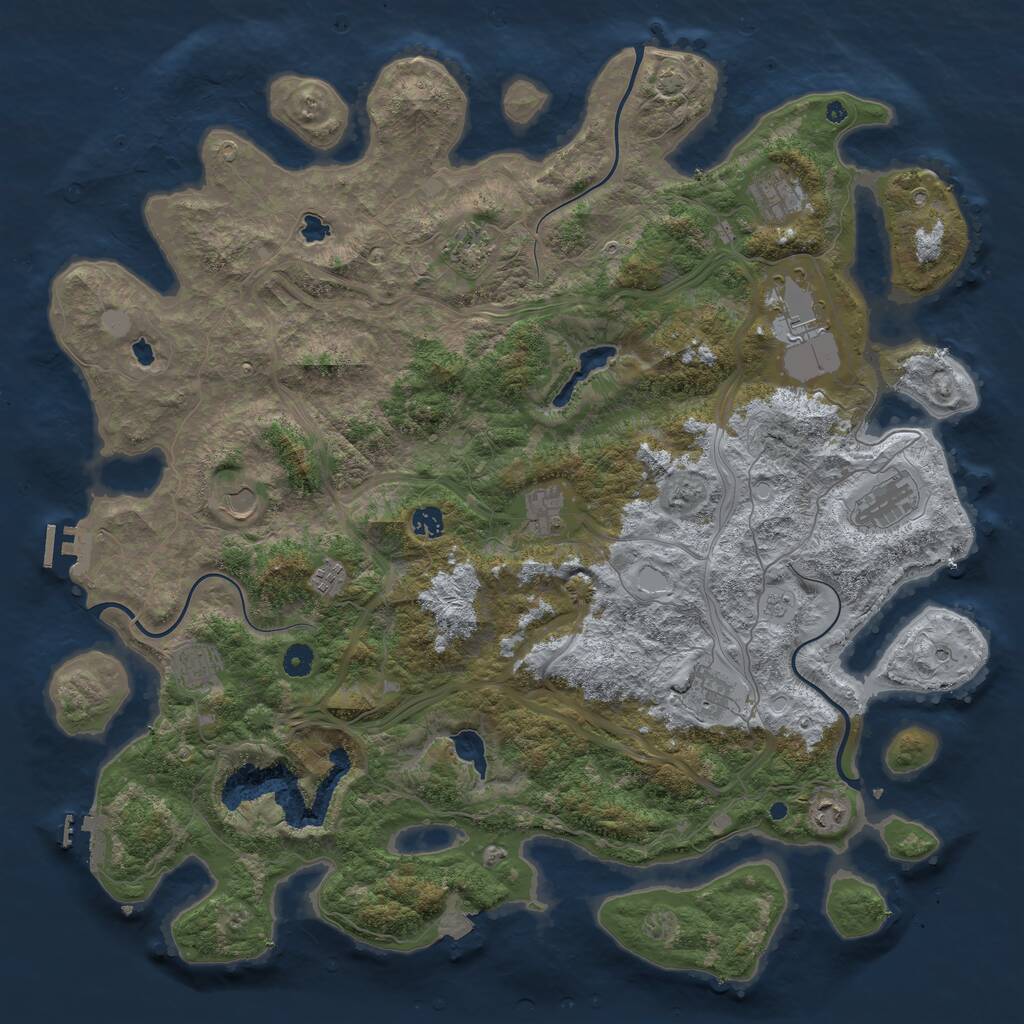 Rust Map: Procedural Map, Size: 4800, Seed: 1330939940, 17 Monuments