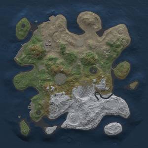 Thumbnail Rust Map: Procedural Map, Size: 3000, Seed: 1200883866, 12 Monuments