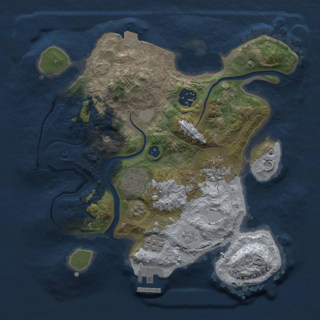 Rust Map: Procedural Map, Size: 2750, Seed: 1440404701, 9 Monuments
