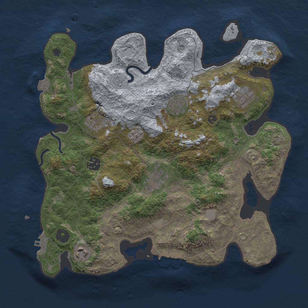 Rust Map: Procedural Map, Size: 3400, Seed: 7372474, 15 Monuments