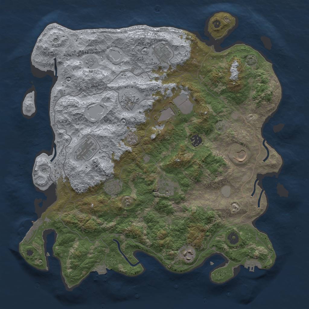 Rust Map: Procedural Map, Size: 4000, Seed: 110272852, 18 Monuments