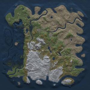 Thumbnail Rust Map: Procedural Map, Size: 5000, Seed: 36231847, 17 Monuments