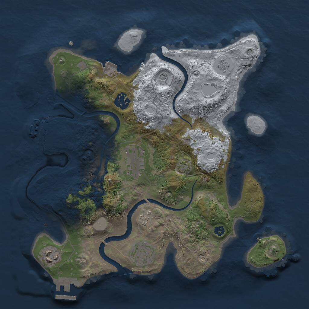 Rust Map: Procedural Map, Size: 3000, Seed: 7523, 11 Monuments